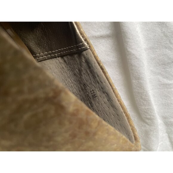 Moda Spana Tan Snake Skin High Kitten Heels Shoes Size 11M Slip On - Picture 7 of 8